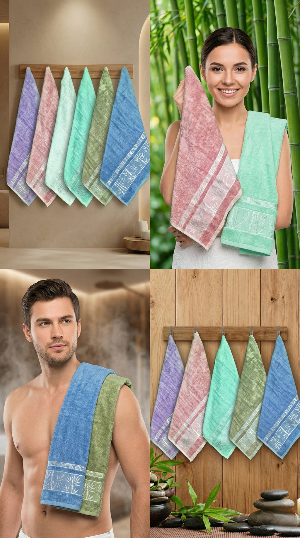 Lüks Bambu El Havlusu Seti – 6’lı | Ultra Yumuşak & Yüksek Emici